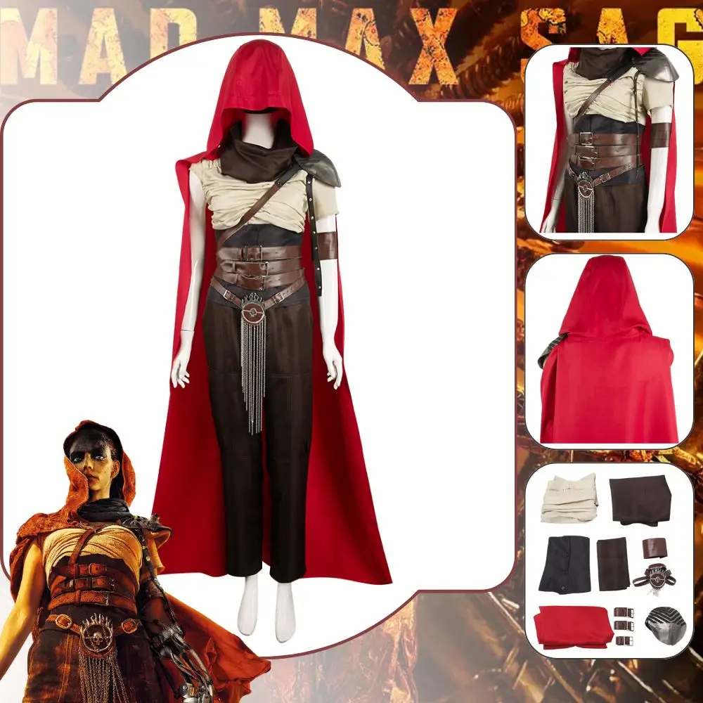 

Furiosa 2024 Movie Furiosa Max Saga Cosplay Fantasia Costume Disguise For Women Adult Dark Brown Set Halloween Carnival Suit