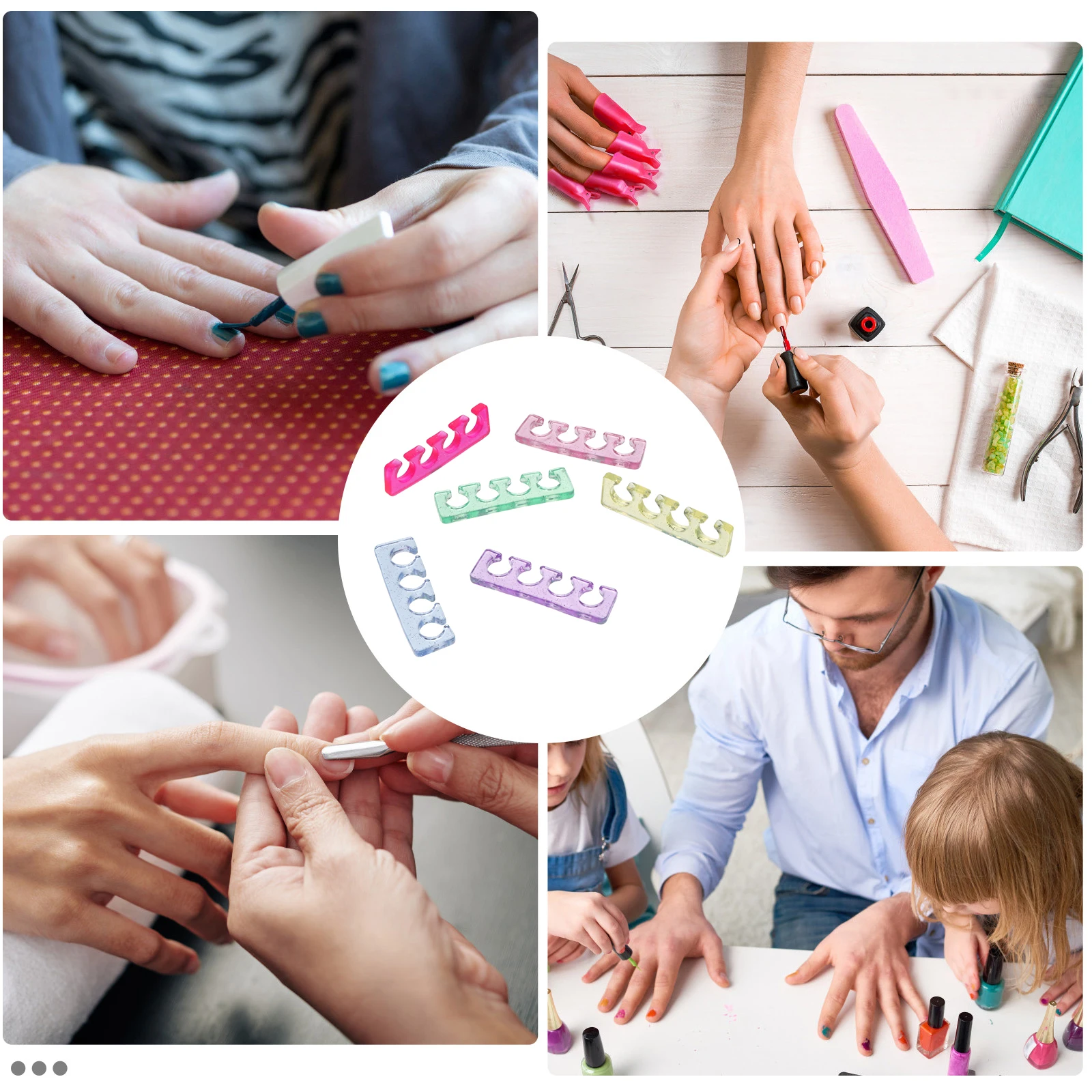 6 قطعة سيليكون مسمار فاصل أصابع القدم مرنة مريحة باديكير مانيكير أداة للأيدي قدم هدية غير قابلة للتشوه