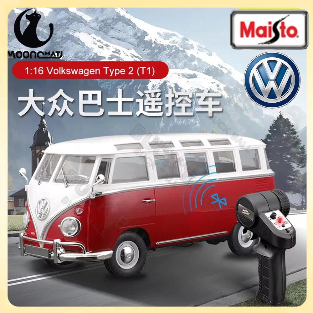 New Maisto 1:16 Volkswagen Type 2 T1 RC Car Alloy Die-cast Sightseeing Buses Collection Simulated Collectible Ornaments Kid Toy