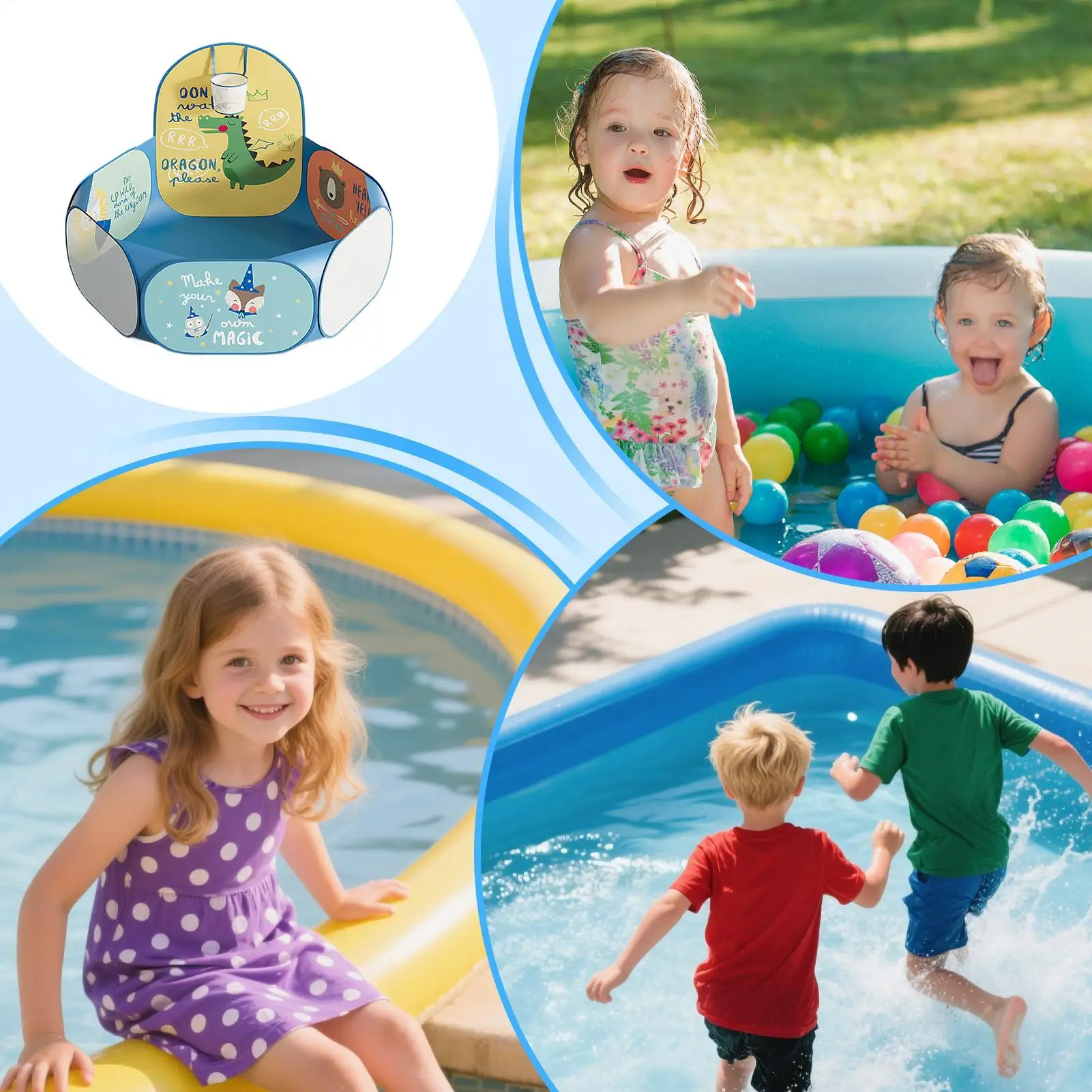 어린이용 볼풀 접이식 놀이펜 놀이 텐트 남아 여아 실내외 거실 침실 놀이방 유아방용 볼풀