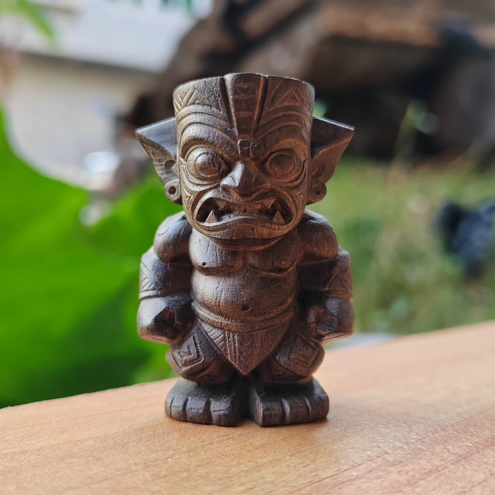 1.8 Inch Hand-Carved Wooden Gnome Ornament, Ethnic Style, Abstract Style, Suitable for Office Decoration, Creative Desktop Decoration, Party Decoration, Christmas Decorations, Centerpiece Decoration, Back-To-School Season Gift, New Year Gift