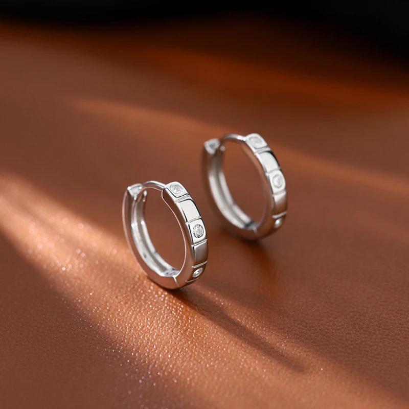 

Simple Design Silver Round hoop Earrings For Women New Fashion Ear Cuff Piercing Dangle Earring Gift