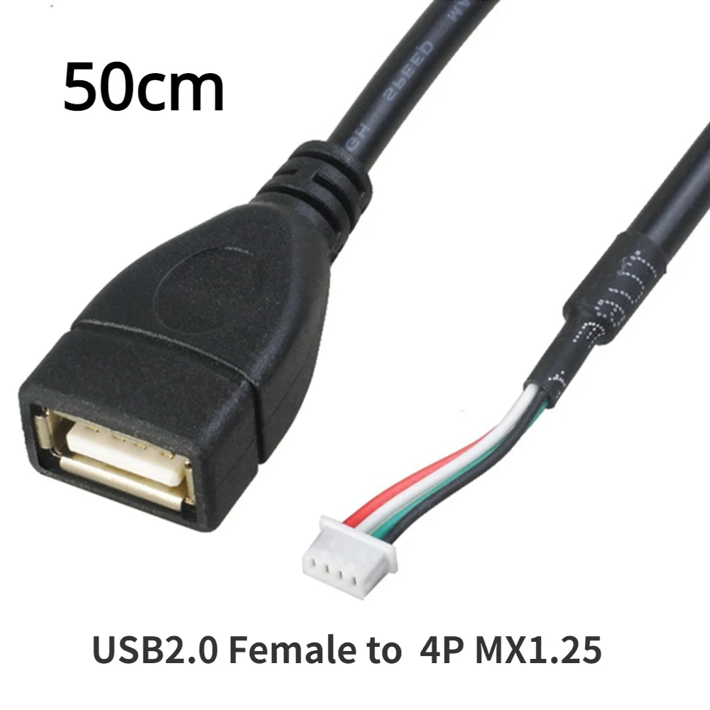 30 cm USB-A-Buchse auf 4-Pin XH2.54 PH2.0 MX1.25 Dupont-Verbindungskabel USB-auf-4P-Adapterkabel für DIY-Elektronikprojekte