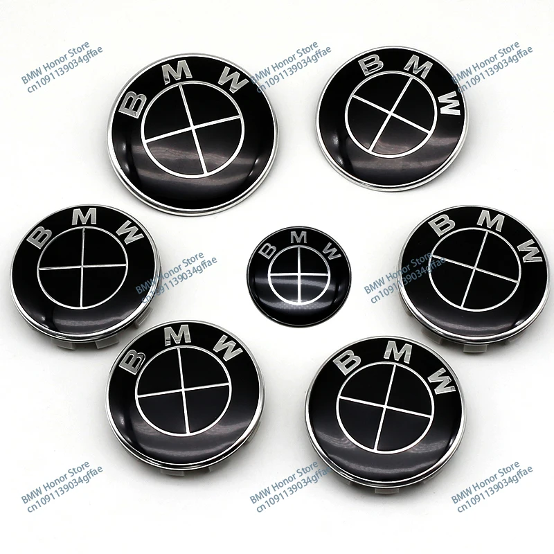 Badge emblème de coffre avant et arrière de capot de voiture, 7 pièces, pour BMW tout noir X2 X3 E60 E93 E87 G01 G20 X3 X5 F30 F20 E36 E46 E53 E90 F10 X6 M4