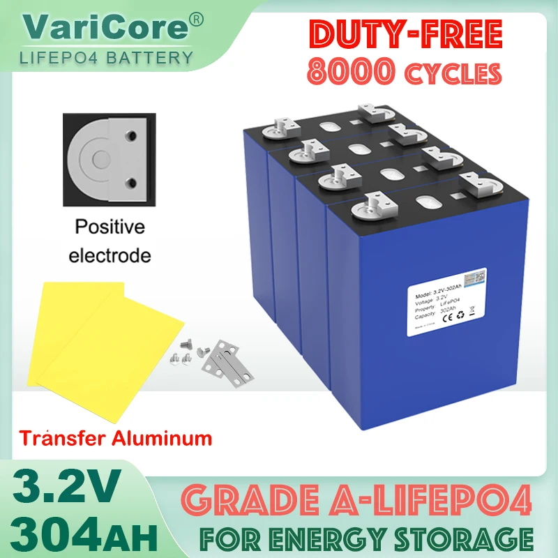 

3.2V 302Ah Lifepo4 Rechargeable Battery Lithium Iron Phosphate DIY Travel Solar RV Campers Cell 12v Transfer aluminum Tax Free