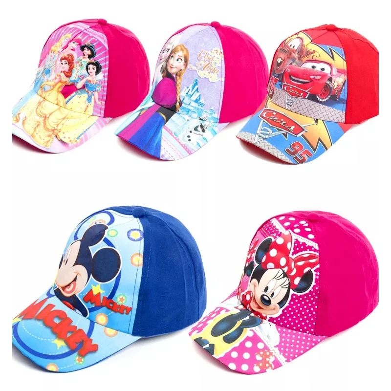 12Styles Children 95 Cars Anna Elsa Mickey Minnie Dog Cartoon Baseball Cap Caps Baby Girls Boys Adjustable Kids Princess Hats