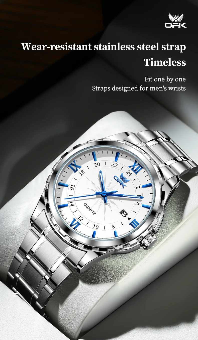 OPK 6003 Original Herrenuhren 3Bar Wasserdicht Leuchtende Herrenuhr Elegante Modische Geschäfts-Armbanduhren für Männer – Detail 8