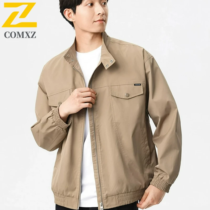 

COMXZ Windproof Waterproof Jackets Versatile Trendy Casual Outdoor High-Quality Travel Camping Trench Coat 2025 Walking Men Coat