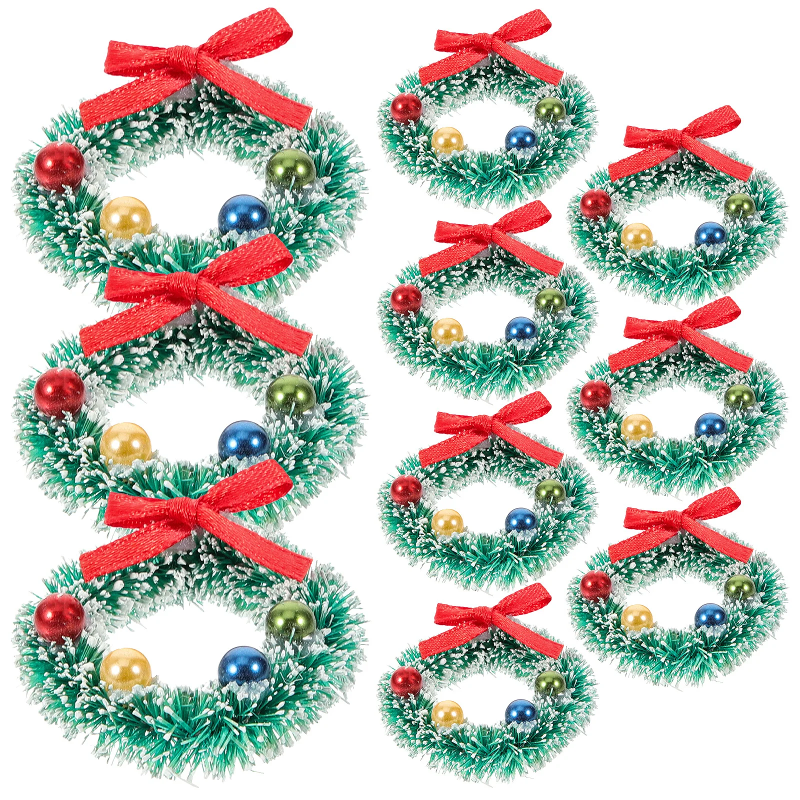 

10Pcs Christmas Wreath Hanging Decoration Mini Artificial Ornament for Front Door Window Tree Xmas Party Home Decor