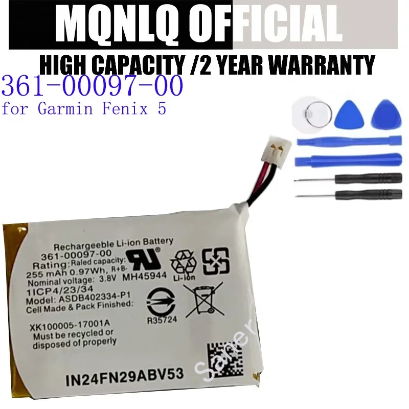 Replacement Battery 361-00097-00 361-00098-00 For Garmin Fenix 5 6 Fenix6 Pro Forerunner 935 Batteries Bateria + Free tools