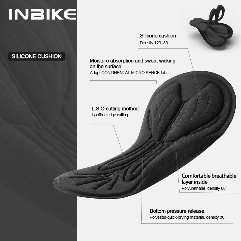 INBIKE جديد الرجال الدراجات مريلة السراويل ثلاثية الأبعاد مبطن الطريق دراجة المرايل السراويل تنفس دراجة السراويل الرجال الجبلية الدراجات الملابس سريعة الجافة