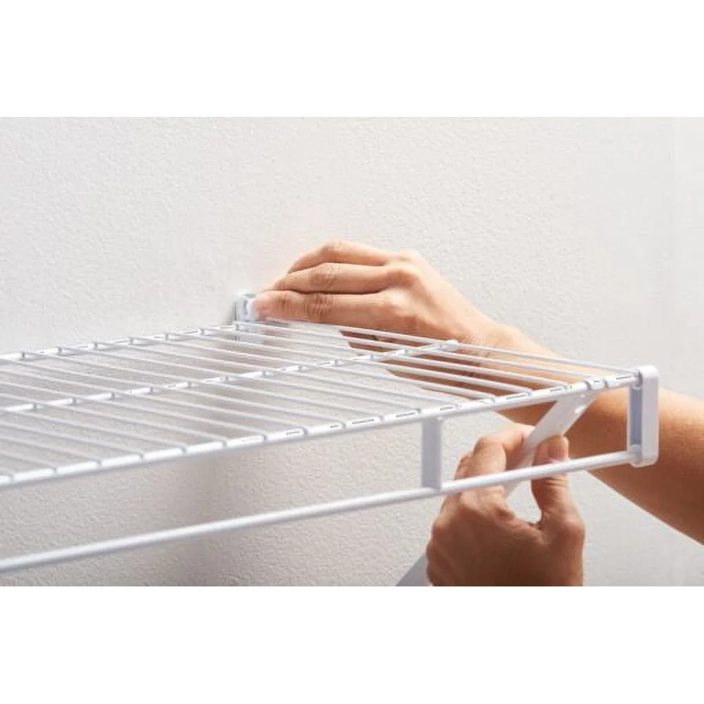 Freestanding Steel Storage Shelf Tight Mesh Design 30 lbs Capacity Durable White Ventilated Shelving Easy to Clean Indoor Use