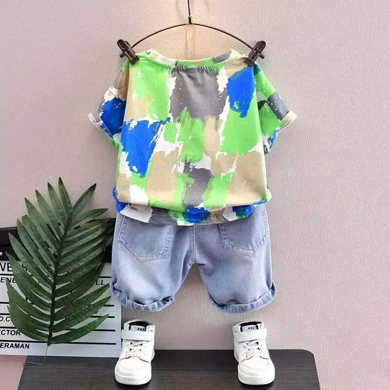 Summer Tracksuit For Boys Set Boy Letter Boy Children Clothing Two piece set Kids Outfits2024 New image 4