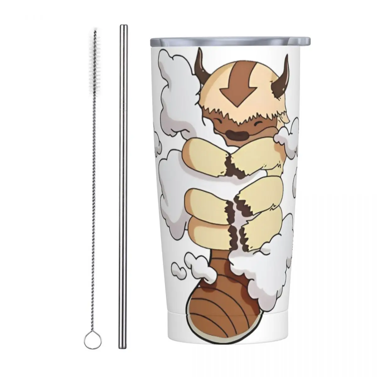 Appa Cuddling Clouds Avatar The Last Airbender Tumbler Stainless Steel Tumblers Cup Double Wall Vacuum Insulated 20oz