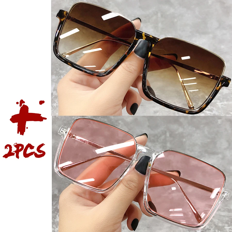 Sonnenbrille Damen 2026 – Große quadratische Fassung, luxuriöses Markendesign, Farbverlauf, Vintage-Sonnenbrille für Damen, Herren, Unisex – Detail 22