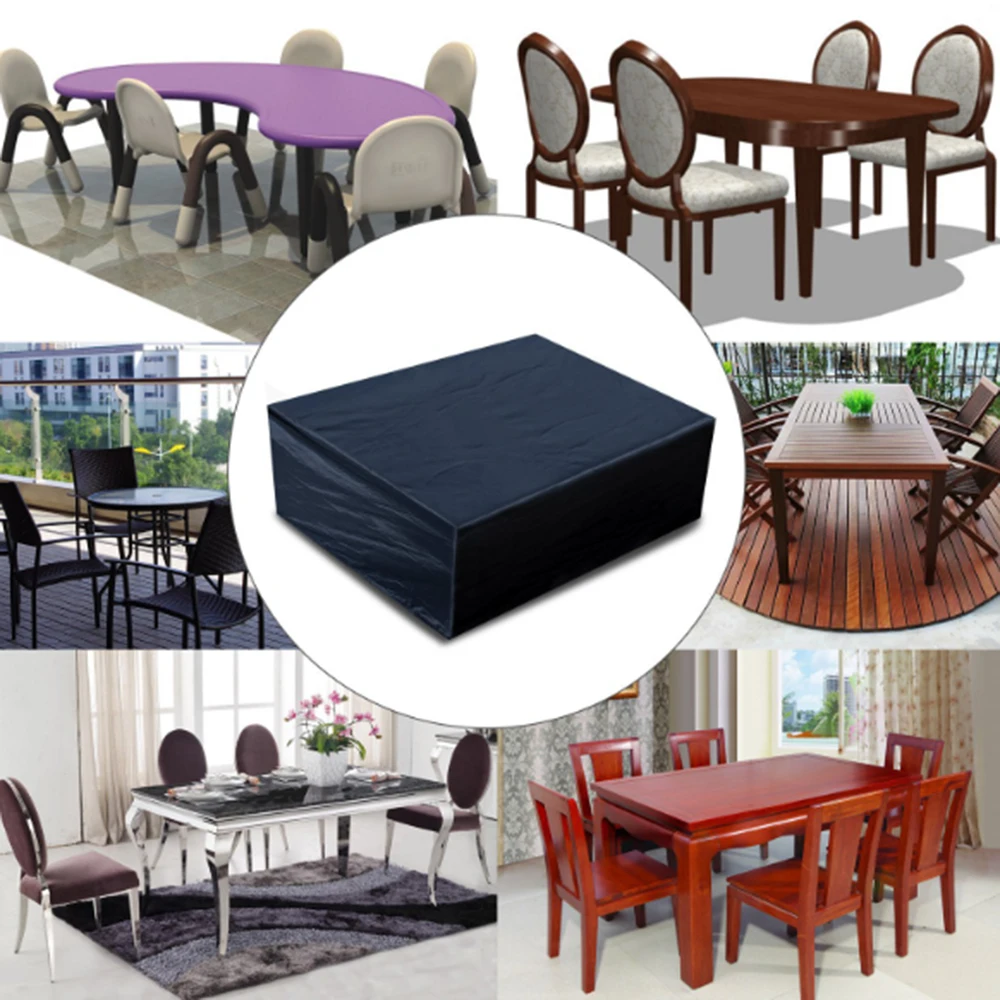 مجموعة غطاء فناء مقاوم للماء ومقاوم للغبار - طاولة حديقة خارجية وحماية أثاث أريكة الخوص