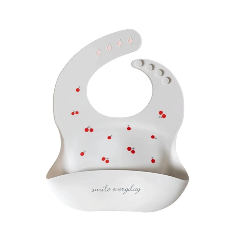 

Cute Soft Silicone Waterproof Bibs Cartoon Printed Feeding Bibs Adjustable Food Catcher Newborn