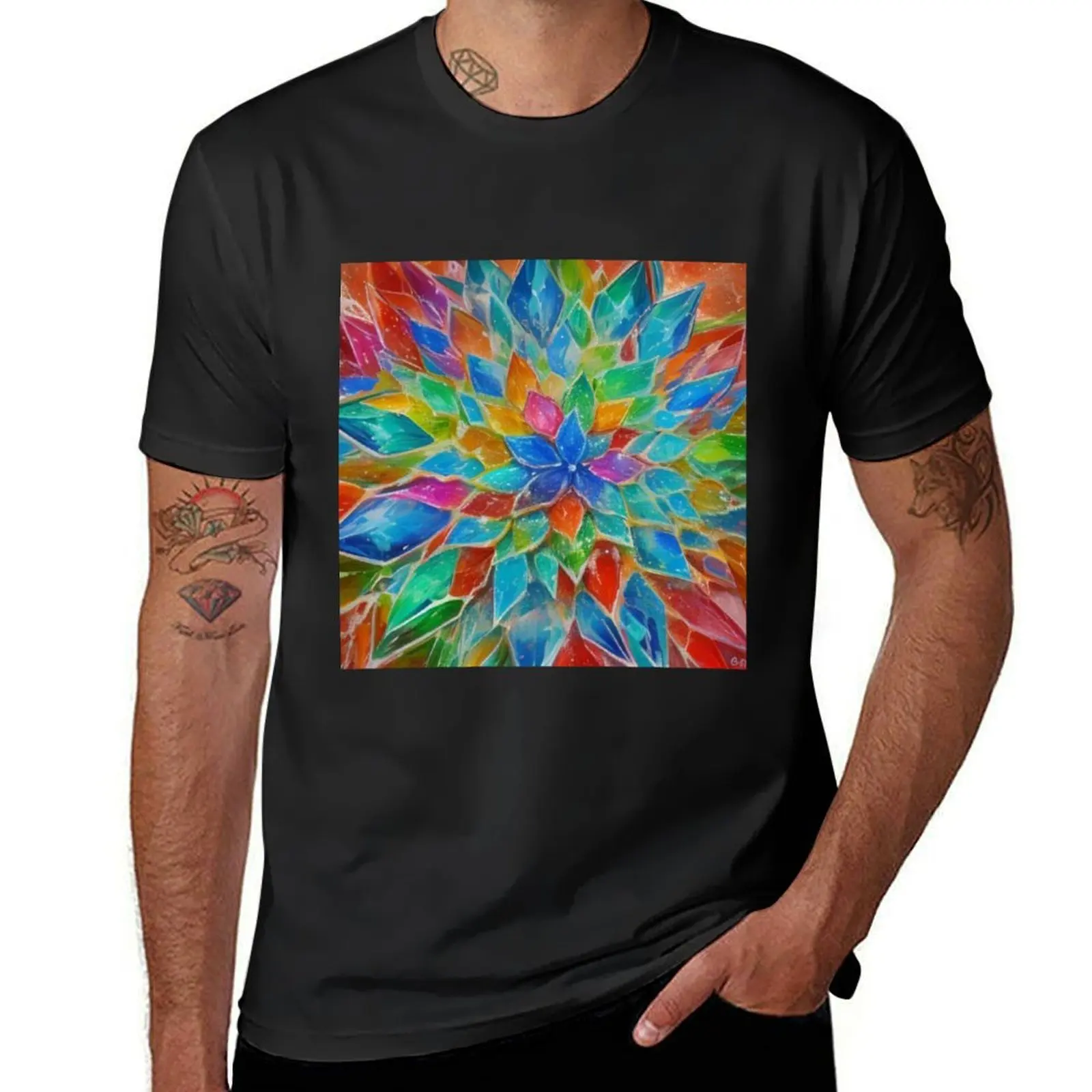 Crystal flower T-Shirt sports fans vintage clothes customs design your own vintage mens tall t shirts