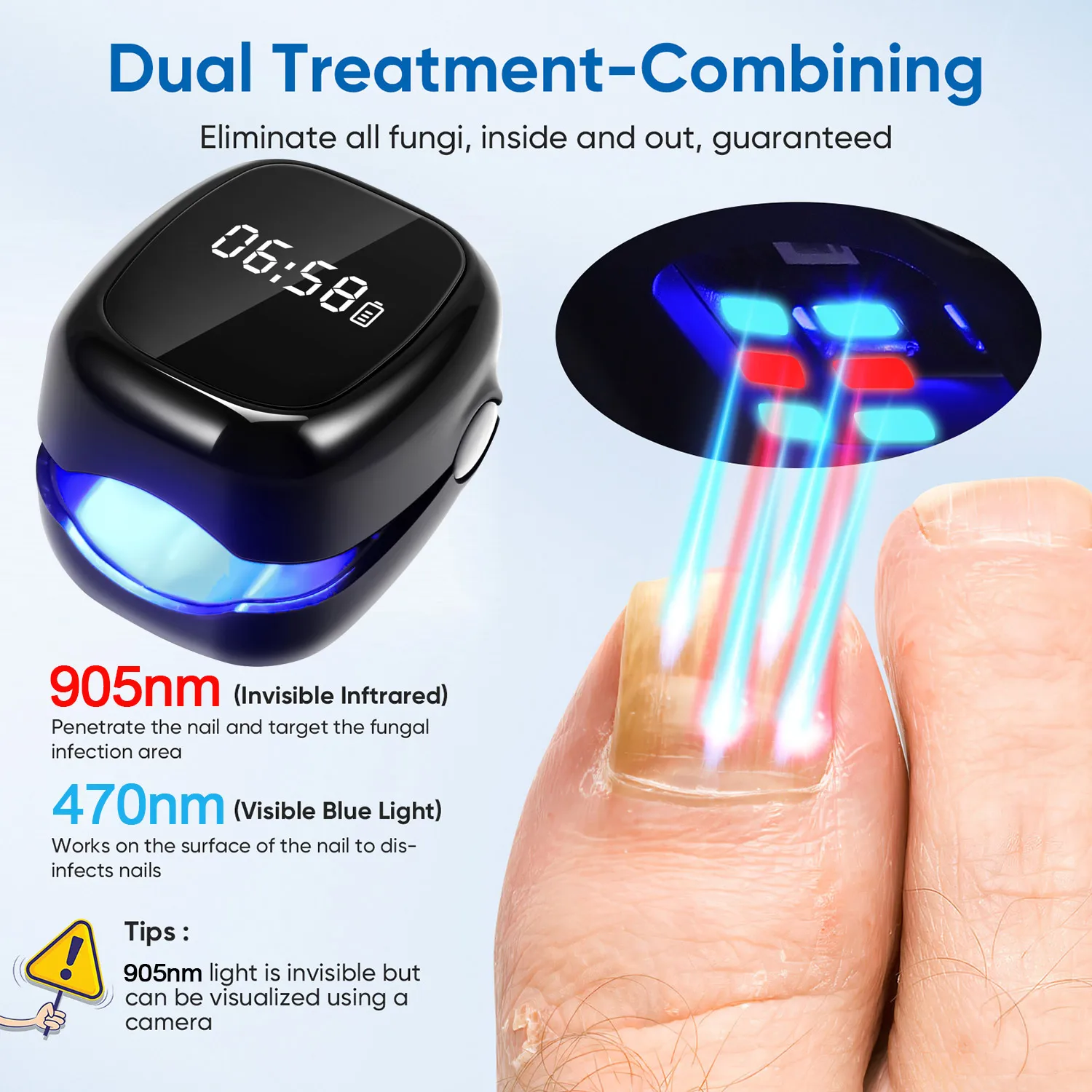 Onychomycosis Nail Laser Fungus Device Portable Nail Fungus Therapy Laser Device Repair Damaged Anti Fungal Tools USB Charge