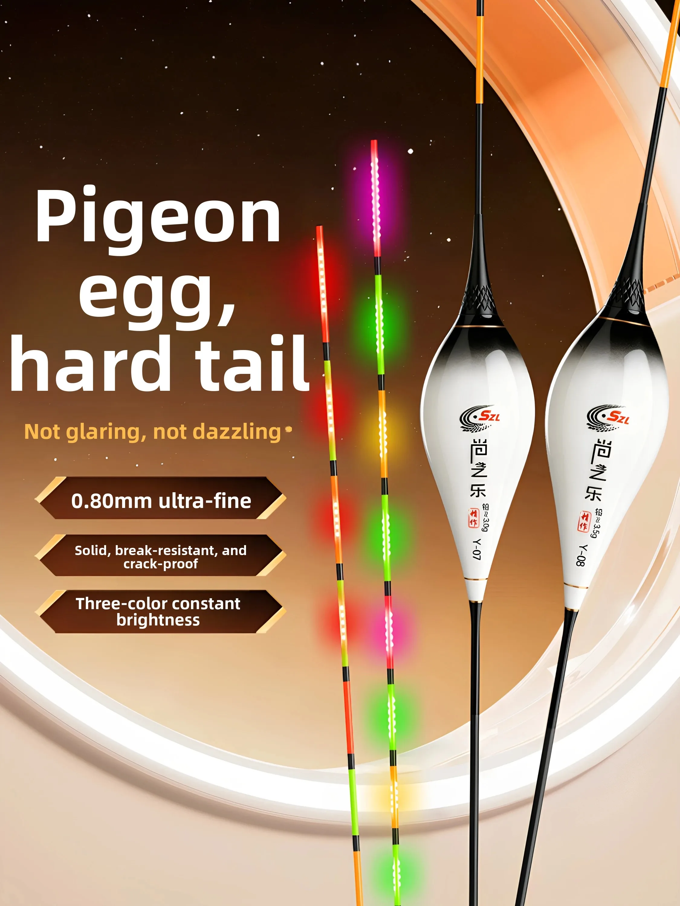 OLED Hard Tail Night Glow Floating Indicator Super Long Range Wind Wave Resistant for Carp Fishing Stable Sensitive Color Cha...