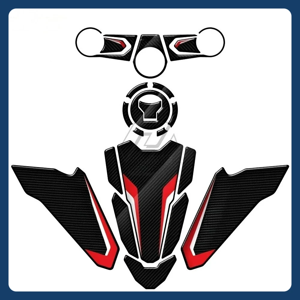 

Наклейка CBR650R для Honda CBR650R 2019-2022, 3D карбоновая наклейка с тройным хомутом, защитная наклейка на боковую накладку на бак, защита
