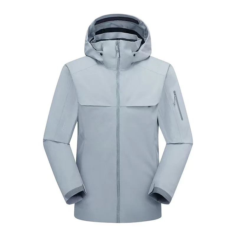 بدلة تزلج خارجية من Macai سميكة مقاومة للماء وقابلة للتنفس ومقاومة للرياح من نسيج البوليستر سترة بغطاء للرأس متينة لملء معطف الشتاء