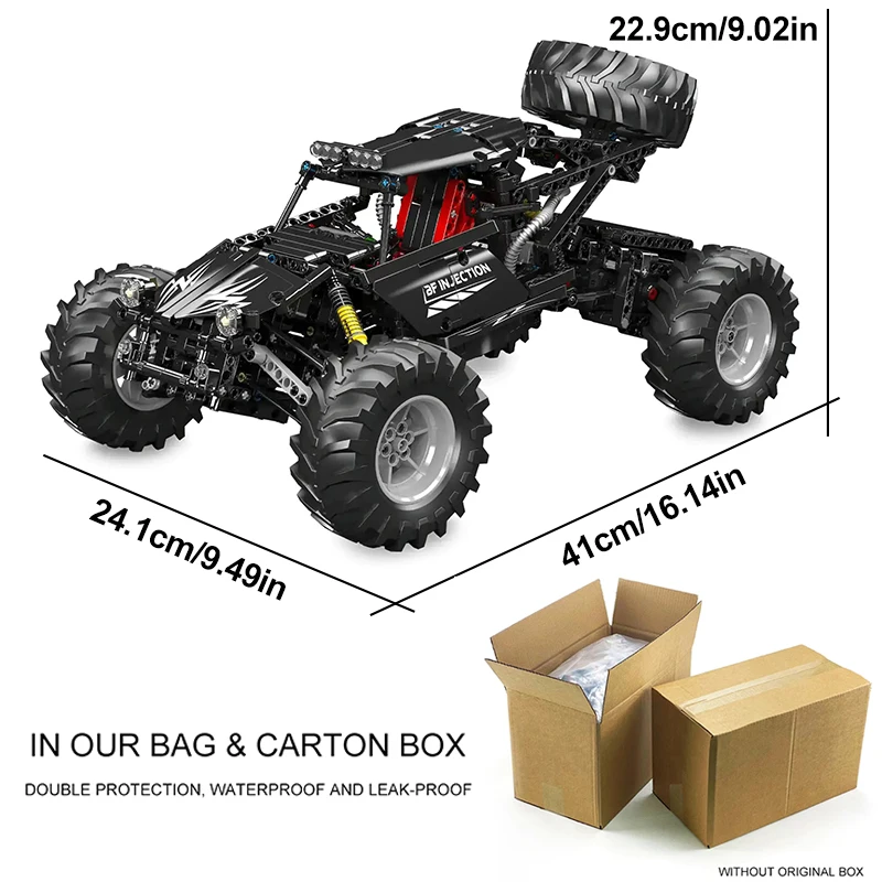 고품질 몰드 킹 18038 기술 기능성 자동차 빌딩 블록 RC 빅풋 클라이밍 자동차 DIY 장난감 조립 어린이 크리스마스 선물
