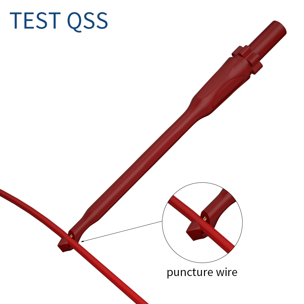 QSS 2PCS Multimeter Test Stick Safety Non-Destructive Wire-Piercing Probes With 4MM Jack Puncture Test Hook Tool Q.30036