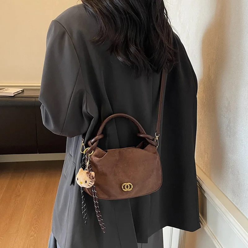 حقيبة كتف نسائية كلاسيكية لعام 2025، محفظة كروس من الجلد الطبيعي، حقيبة صغيرة ريترو للاستخدام اليومي والسفر، حقيبة يد بوهو عصرية