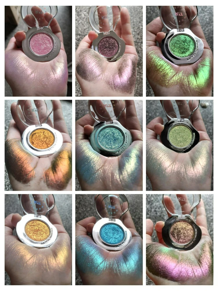 

RMT Chameleon Highlight Fine Pink Purple Flash Cream Blush Shiny High Gloss Brighten Integrated Plate Long-lasting Face Makeup