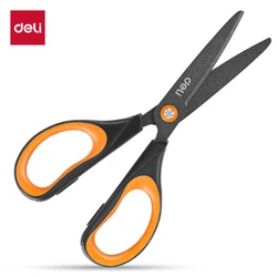 Deli 6055 Teflon Scissors Anti Rust And Anti Adhesive Black Blade Sharp Office And Learning Supplies Tijeras Para Manualidades