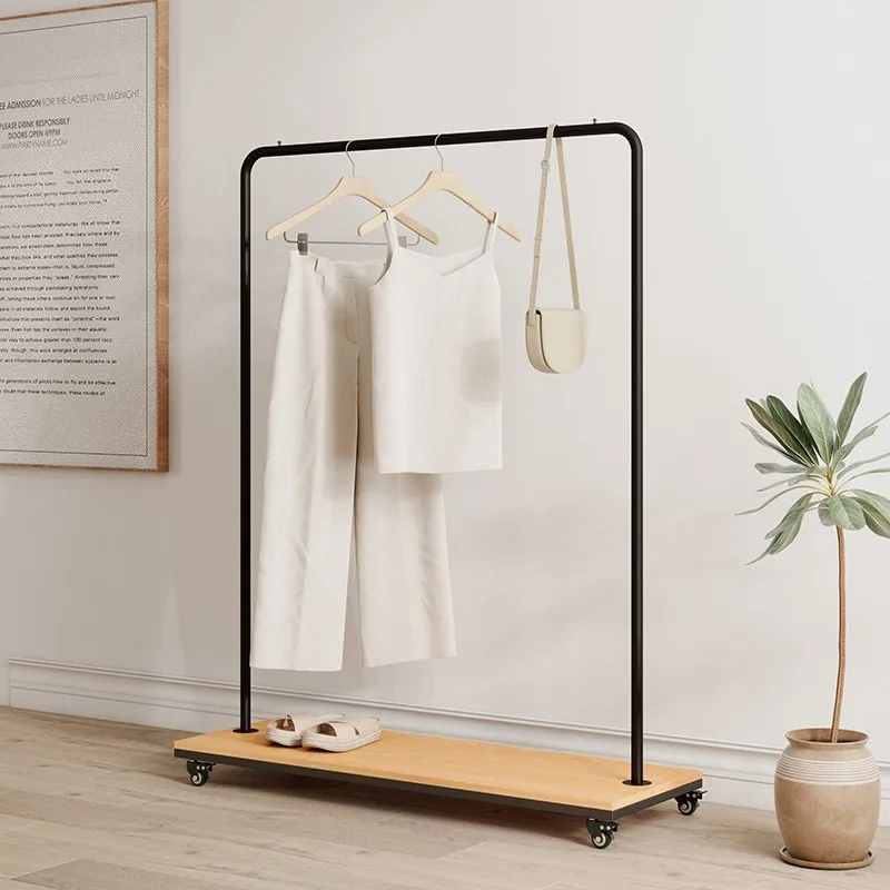Clothing store hanger display rack, wrought iron black floor hanger