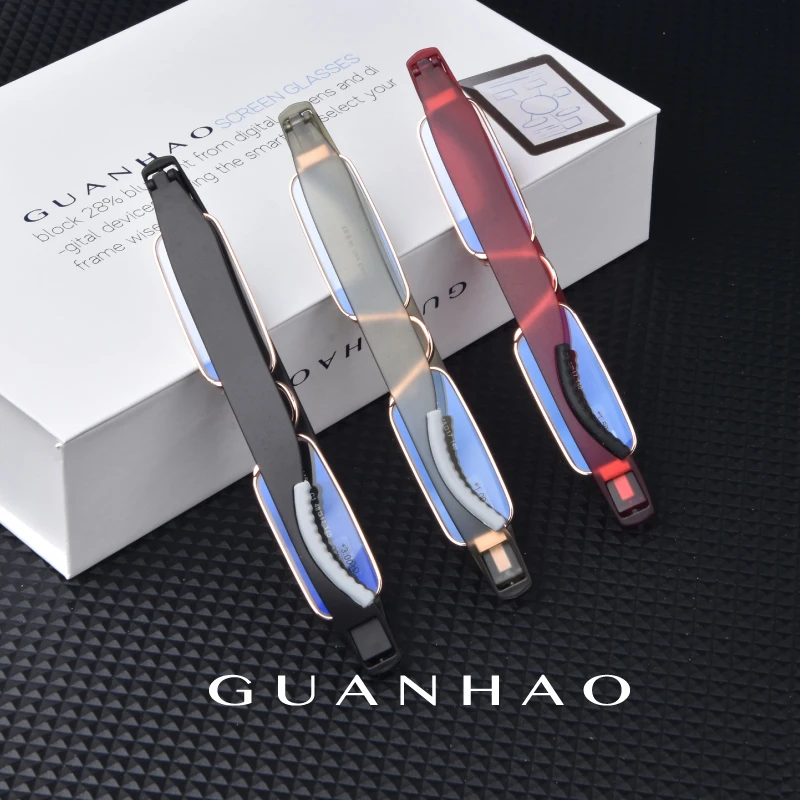 Guanhao-Lunettes de lecture pliantes anti-lumière bleue pour hommes et femmes, lunettes d'ordinateur optiques, dioptrie rotative, lunettes presbytes, HD, nouveau