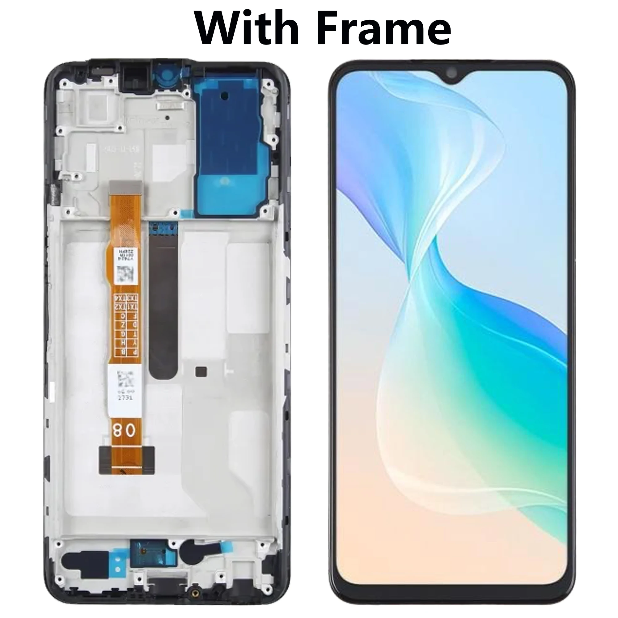 Original LCD Display For VIVO Y76 5G With Bezel Mobile Phone Touch Screen Digitizer Assembly Replacement Parts 6.58\