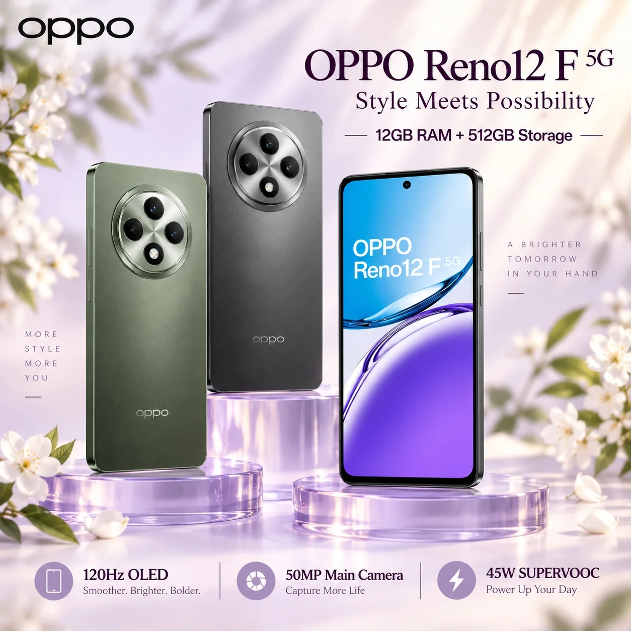 OPPO Reno12 F 5G Smartphone 12GB+512GB, 6.67