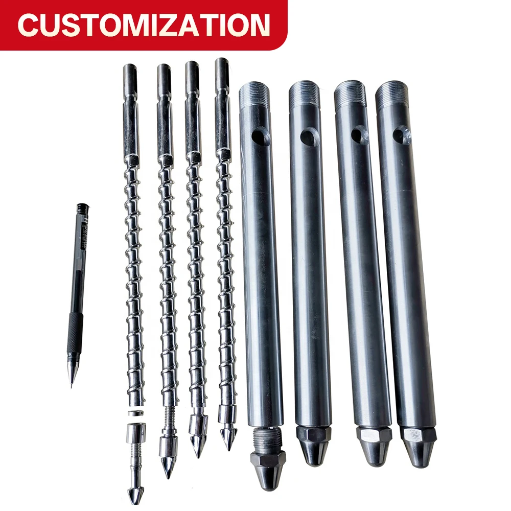Custom-made micro screw barrels for desktop injection molding machines SACM645 38CrMoAIA Stainless steel screw nitrided quenched