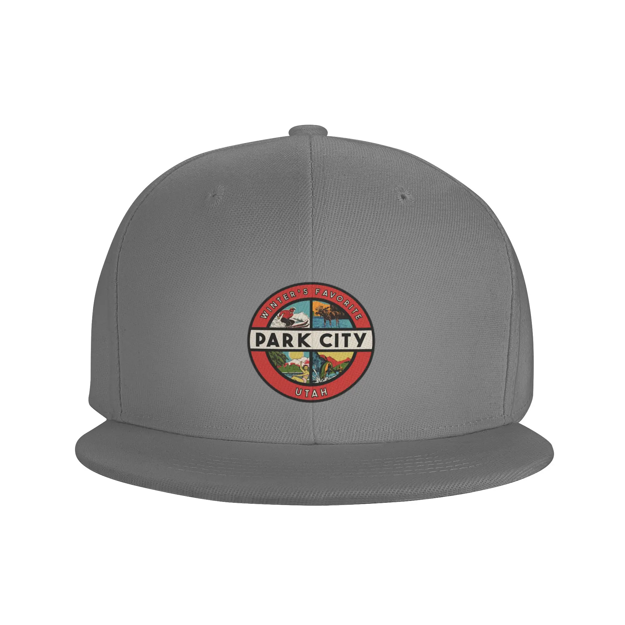 Fashion Park City Utah Vintage Style Decal Flat Brim Sun Hat  Outdoor Travel Luxury Hat
