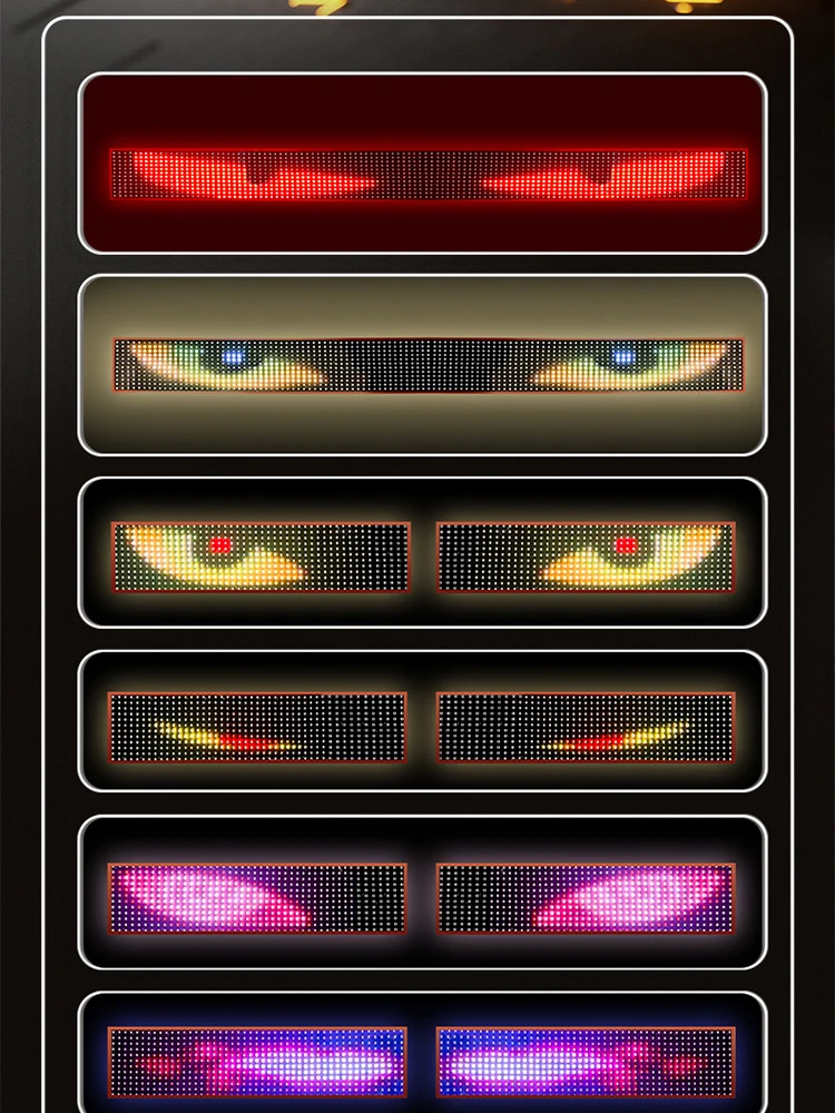 Truck Eyes RGB Светодиодная матричная пиксельная панель Сигара Автомобильный знак Анимация Пульт дистанционного управления Светодиодная панель Гибкий дисплей 12 В 24 В