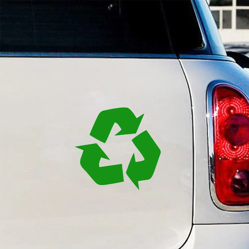 

6Pcs Recycle Sticker Set Green Recyclable Logo Vinyl Decals for Trash Bin Container Car Window Reuse Label Recycle Stickers