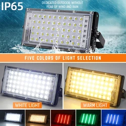 50W 100W LED 투광 조명 IP65 방수 AC 220V 야외 투광 조명 스포트라이트 LED RGB 다채로운 장식 조명 벽 투광 조명
