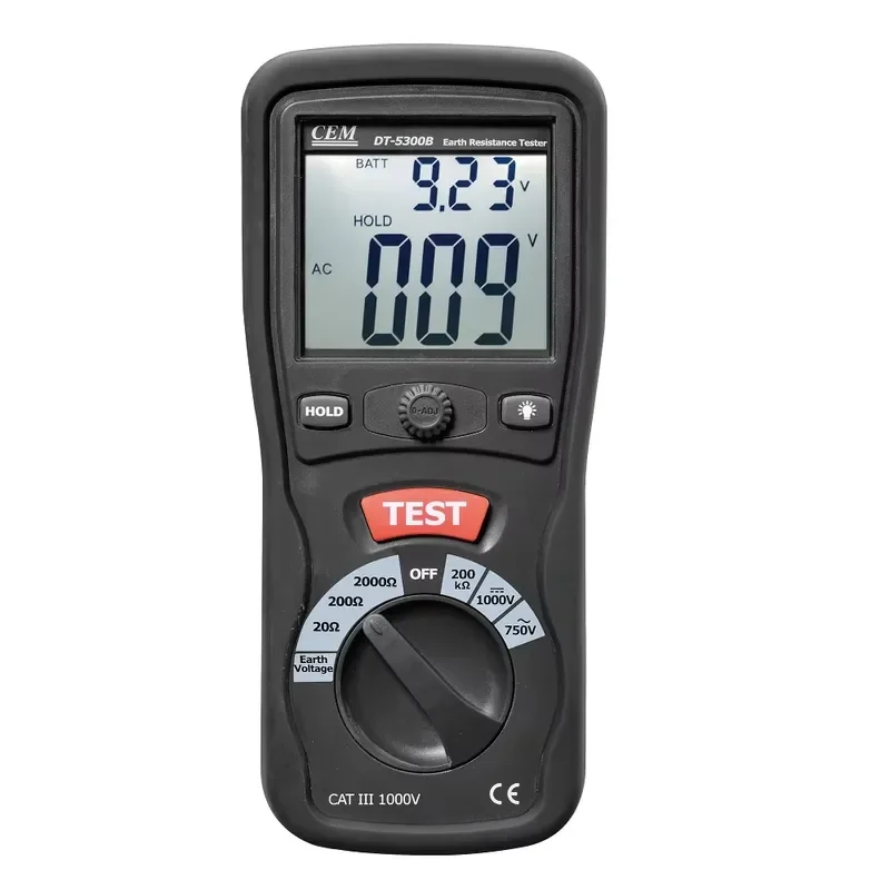 DT-5300B Earth Ground Resistance Testers Backlight Low Battery Indication Digital Only Megohm Resistance Meter