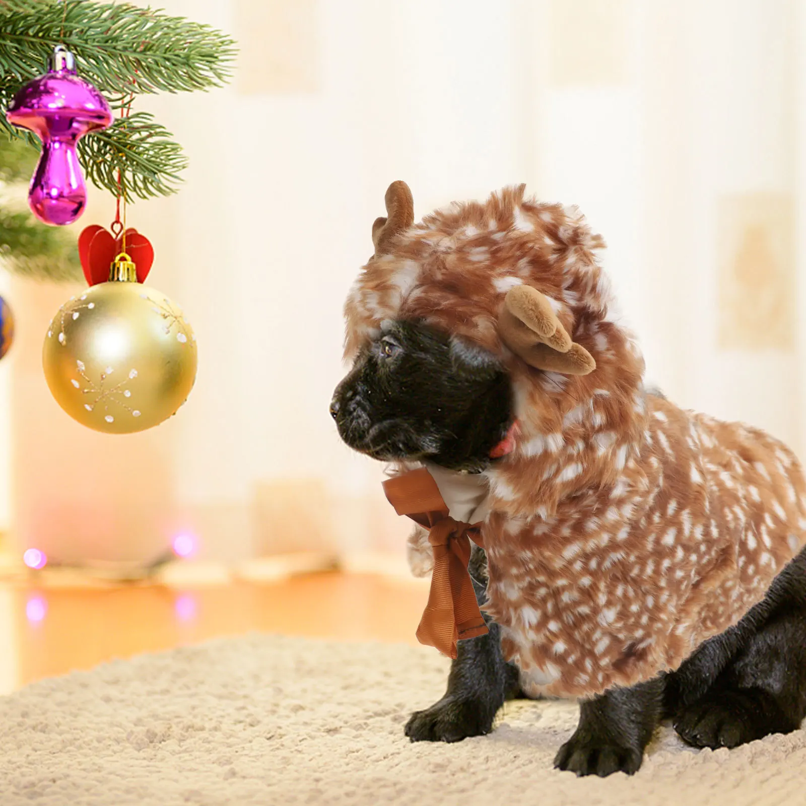 

Pet Cloak Cartoon Design Xmas Dog Cape Comfortable Adjustable Cat Cloak Festival Party Dog Costume Decorative Cat Costume