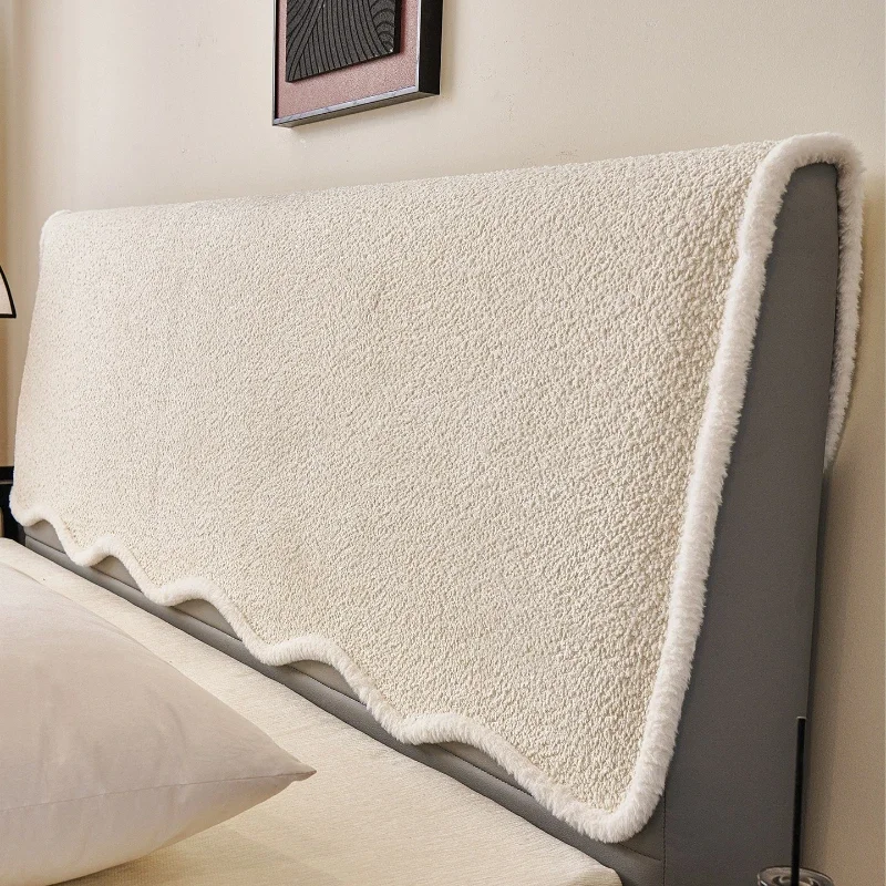 1pcs Bed Headboard Cover with Silicone Easy Install Dust Shield Scratch Resistant Machine Washable Bed Head Slipcover Daily Used