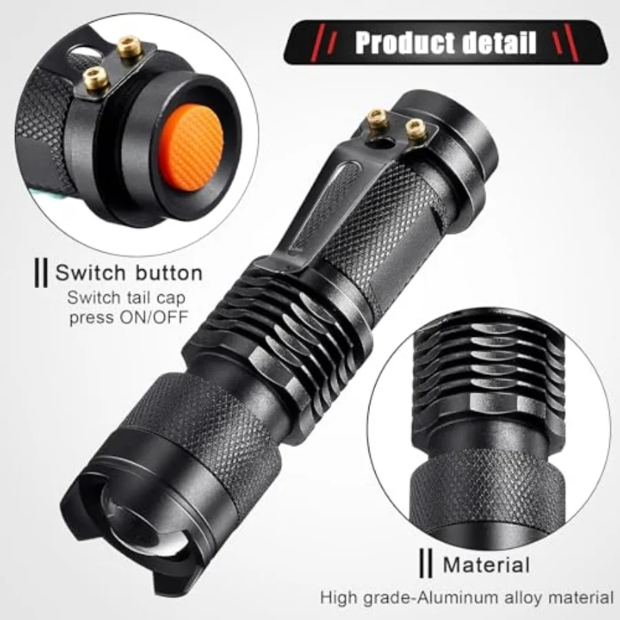 Red Light Flashlight LED Single Mode Torch 1 Mode Scalable Red Lens Filter Flashlight for Night Astronomy Aviations Observation