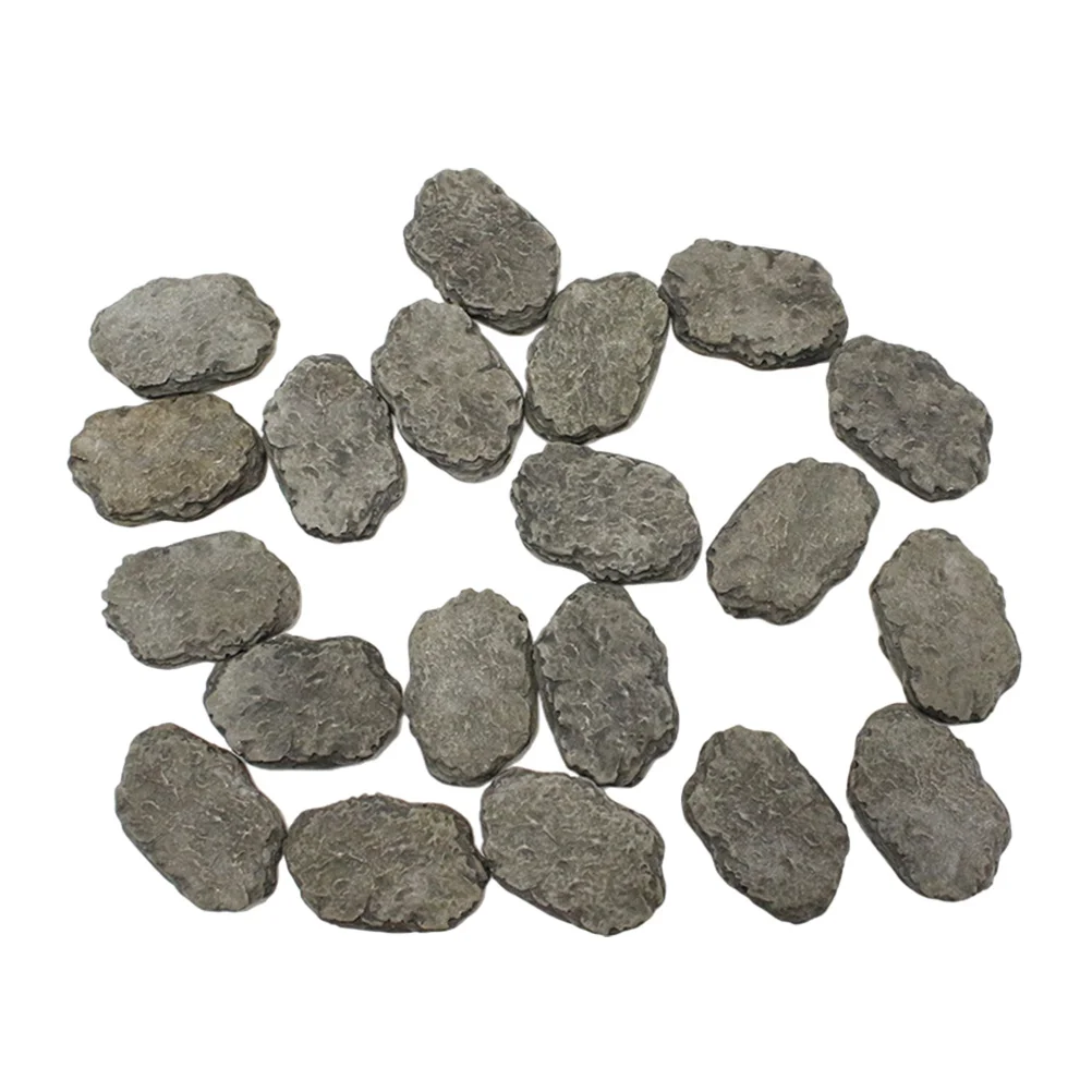 

20Pcs Miniature Stepping Stone Resin Rock Decor Micro Landscape DIY Bonsai Fairy Garden Accessories Aquarium Ornaments