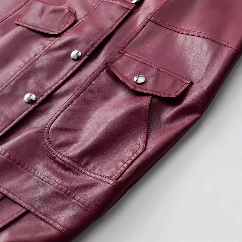 Fashion Short Coat Leather Jacket Women's Single-breasted Casual Top Outerwear Spring Autumn Streetwear Loose PU Leather Jackets