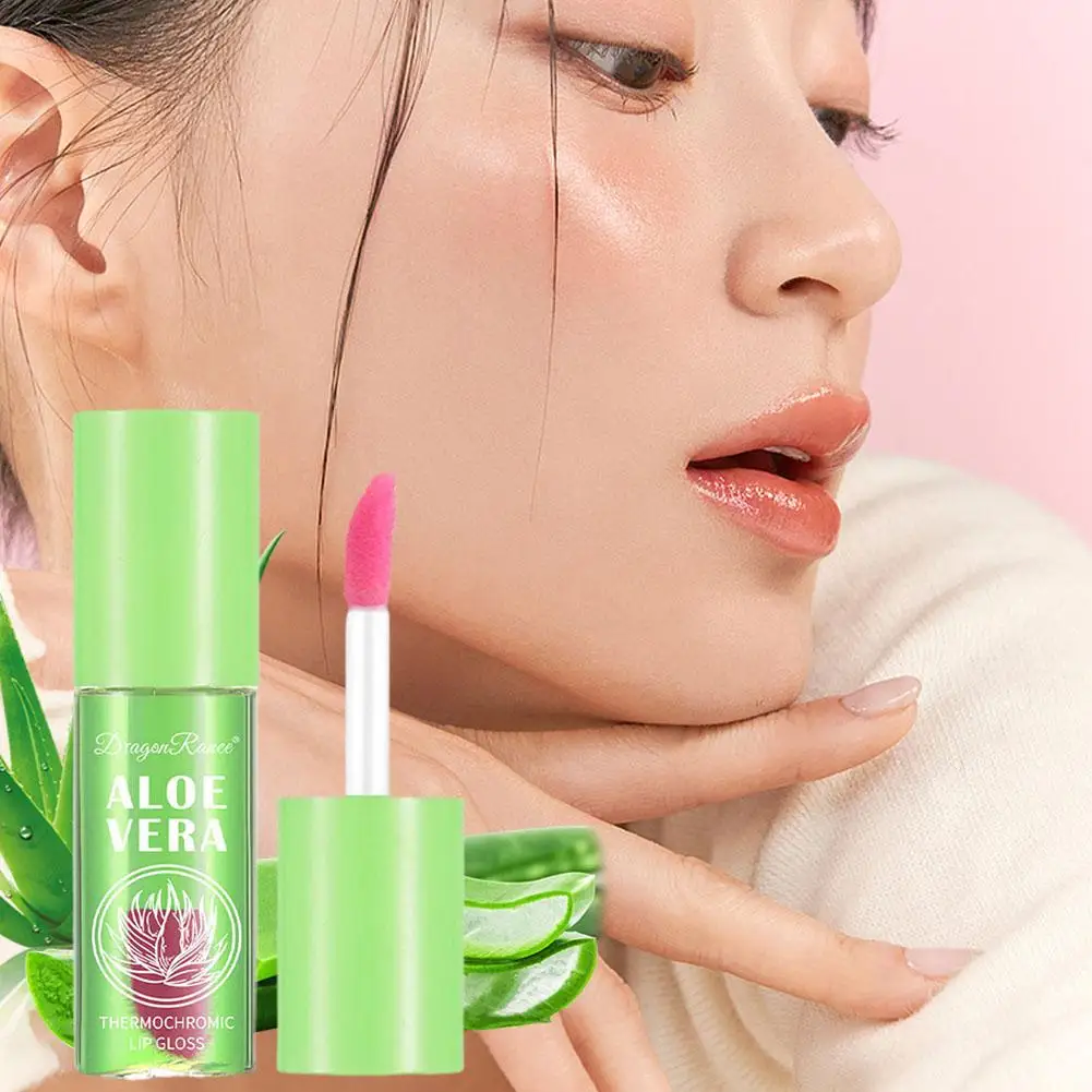 Waterproof Moisturizing Natural Aloe Essence Lip Gloss Changable Long Lip Fine Makeup Lasting Lines Cosmetics Color Repairi Y8T6