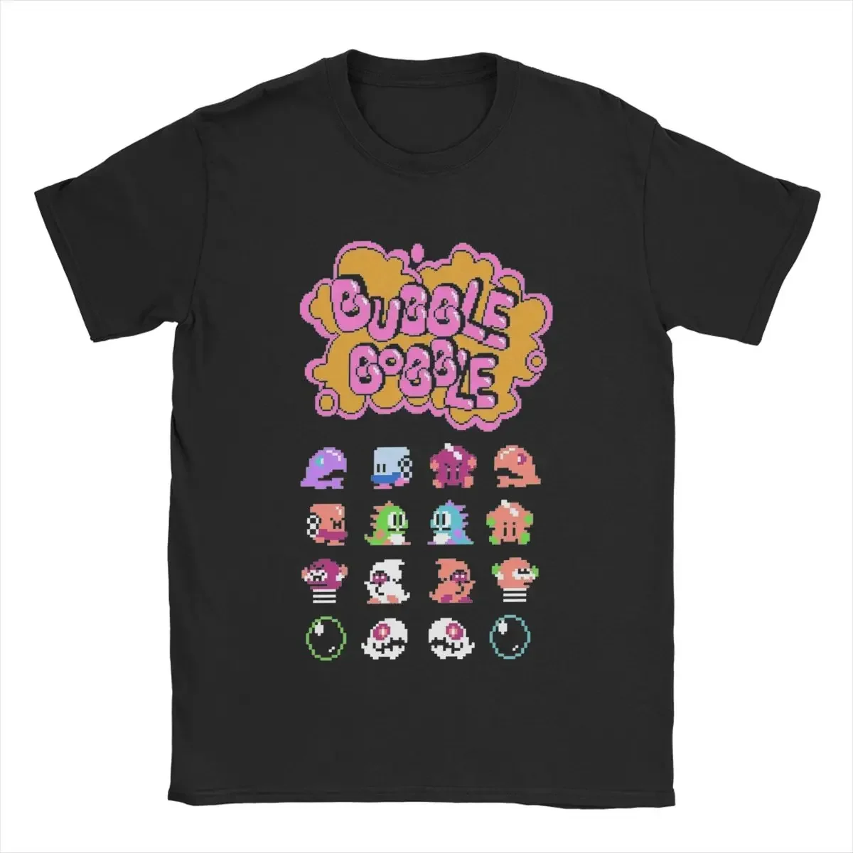 Funny Bubble Bobble T-Shirts Men Round Neck Cotton T Shirt Short Sleeve Tees Party Clothes