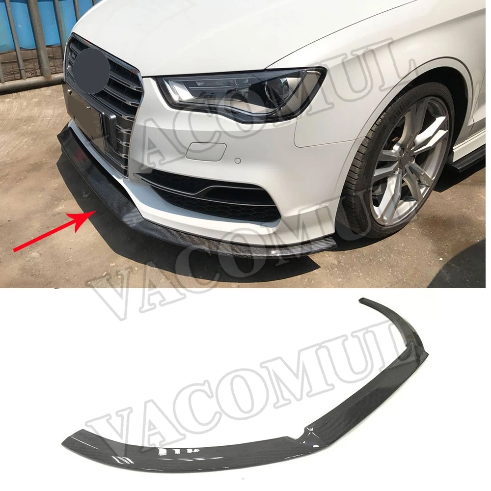 

VACOMUL Carbon Fiber Front Bumper Lip Spoiler for Audi Sline S3 Sedan Not A3 Standard 2013 2014 2015 2016 2017 2018 Car Styling