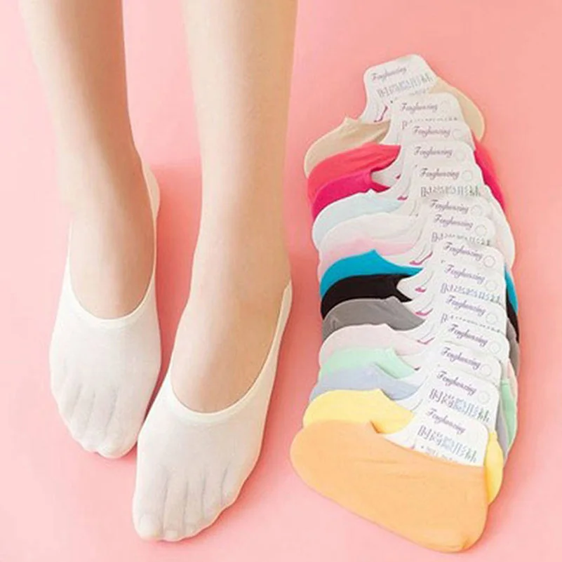 60pcs=30 Pairs/Lot Womens Summer Socks No Show Invisible Sox High Elastic Ladies Girl Sock Slippers Meias Wholesale Dropshipping